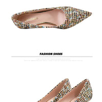 Simple Style New Fashion Sexy Wild Stiletto Metal Heels Pointed Toe Shallow Slim Bling Wedding Women Dress Pumps Shoes