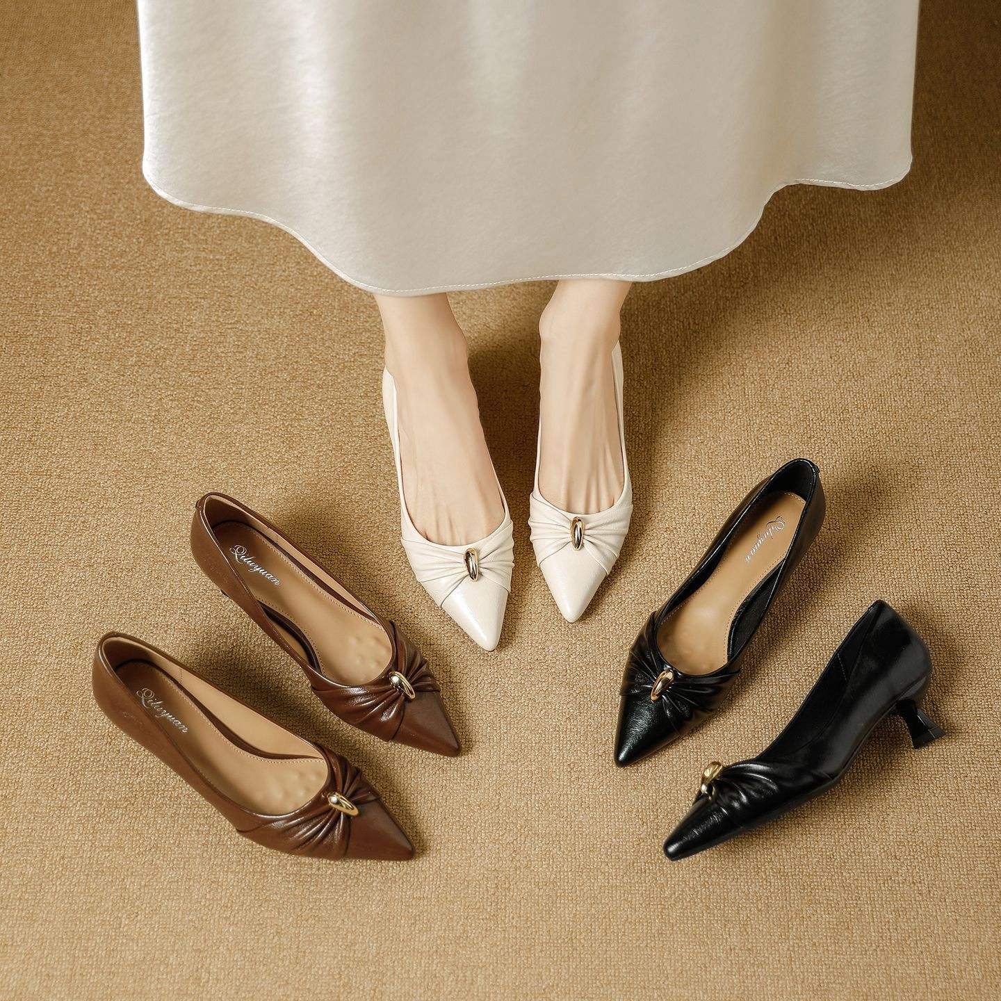 Effortless Elegance in Every Step kitten Heels Women's Shoes Thin Heel Strap