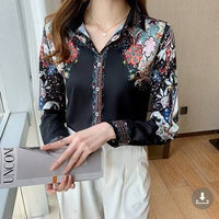 Elegant office and casual ladies shirts Fashion printed Women Blouses Long sleeve Tops