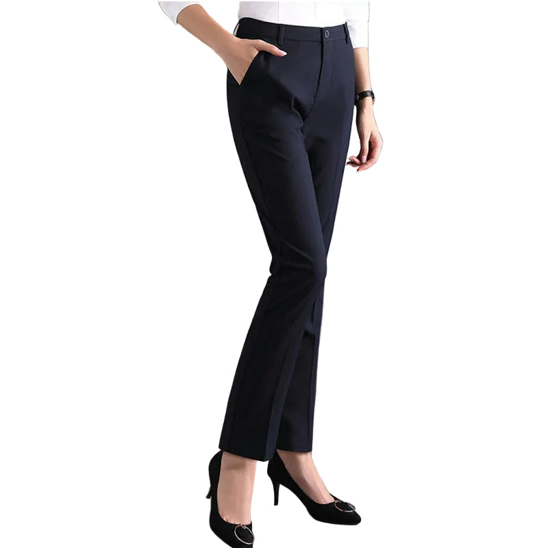 High Waist Formal Ankle Length Pants Women Casual Classic Slim Office Pencil pants Straight Suit Trousers
