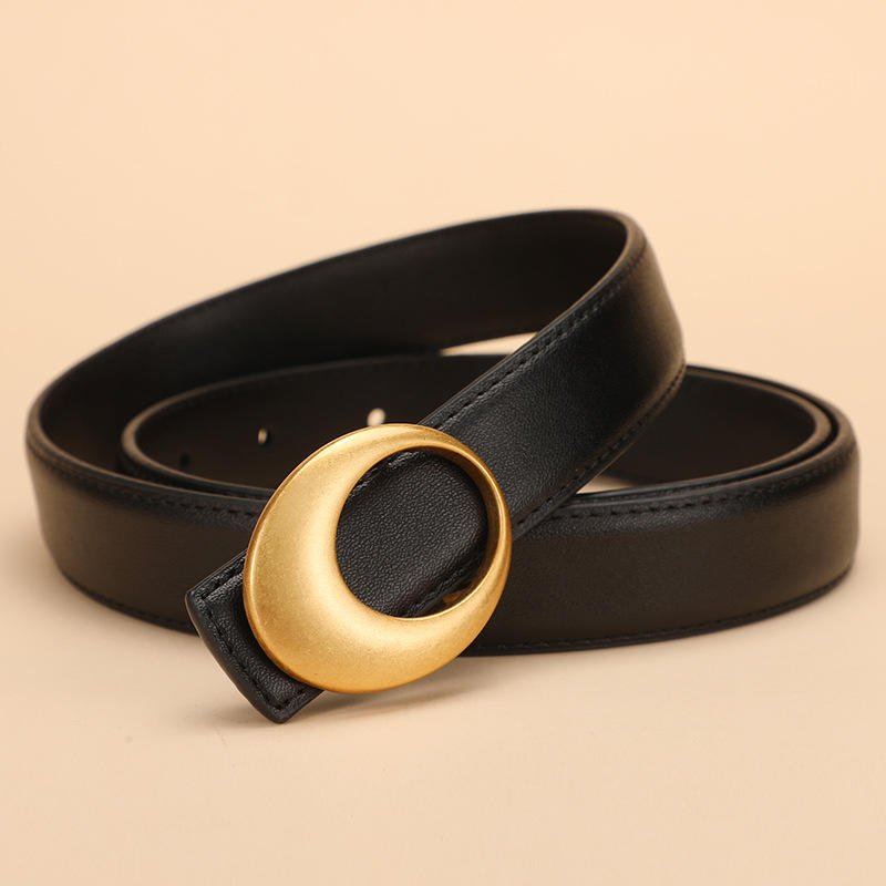 Women's Genuine Leather Belt Fashion Women's Belt Trendy  Cowhide Trendy Belt