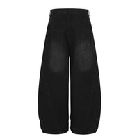 Retro Leopard Print Patchwork Baggy Jeans Women High Waist Wide Leg Washed Denim Pants Trousers Natalia Home Fashion    Natalia Home Fashion