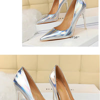 Women 10.5cm High Heels Valentine Pumps Luxury Glossy Stripper Stiletto Wedding Bridal Fetish Shoes