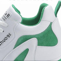 Women's Breathable Mesh Sports Shoes Thick Bottom Casual Flat Platform Sneakers round Toe Mid Heel Cross Buckle