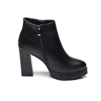 Fashion Casual Zipper Pointed Toe Soft Leather Women Shoes Square High Heel Ankle Boots Black Motorcycle Boots Shoes