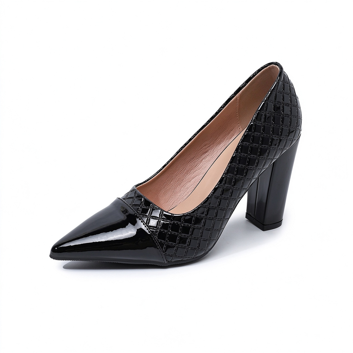 Chunky Heeled Women Shoes 9.5 CM Spring Summer Daily commuting Office work Pumps Green Pointy Toe High Heels Natalia Home Fashion    Natalia Home Fashion