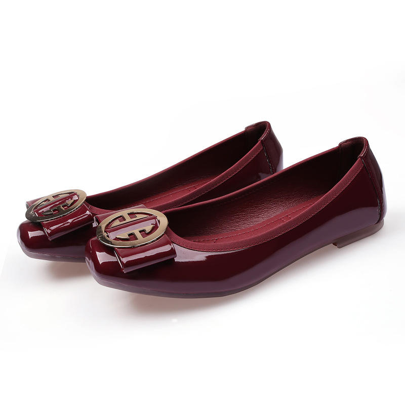 Women's Flats Shallow Work Shoes Soft Sole Non Slip Women Casual Shoes Patent Leather Breathable Women Shoes Summer
