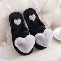 Warm Cotton Slippers Women's Cartoon Peach Heart Design Floor Anti-slip Home Slippers For girls - Natalia Home Fashion
