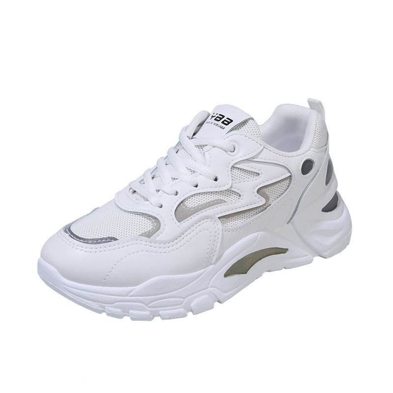 Women's Casual Breathable Leather Sneakers Versatile Flat Heel Shock Absorption Comfortable and Fashionable Shoes