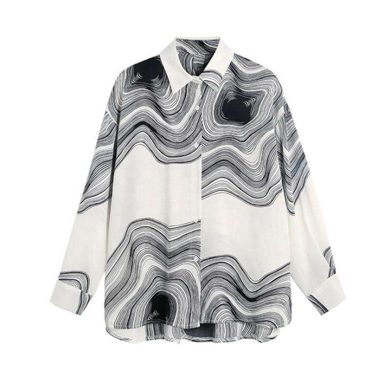 Design Sensation Casual Commute Women's Shirt Loose Fit Stylish Slimming Versatile Autumn New Korean Style Button up Top