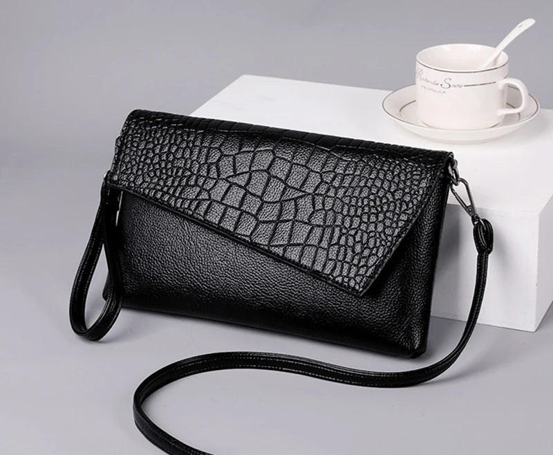 Women Flap Messenger Bags Crocodile pattern Design Shoulder Bags PU Leather Lady Fashion Handbags Vintage Crossbody Bag