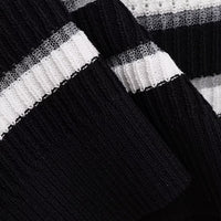Women's Casual Button Top French Retro Turn-down Collar Striped Knitted Short-sleeved Sweater Top Natalia Home Fashion    Natalia Home Fashion