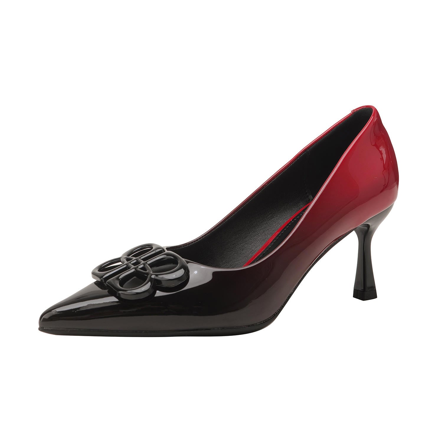 Woman's High Heels Black  New Lacquer Leather Women's Business Wedding Shoes 7cm