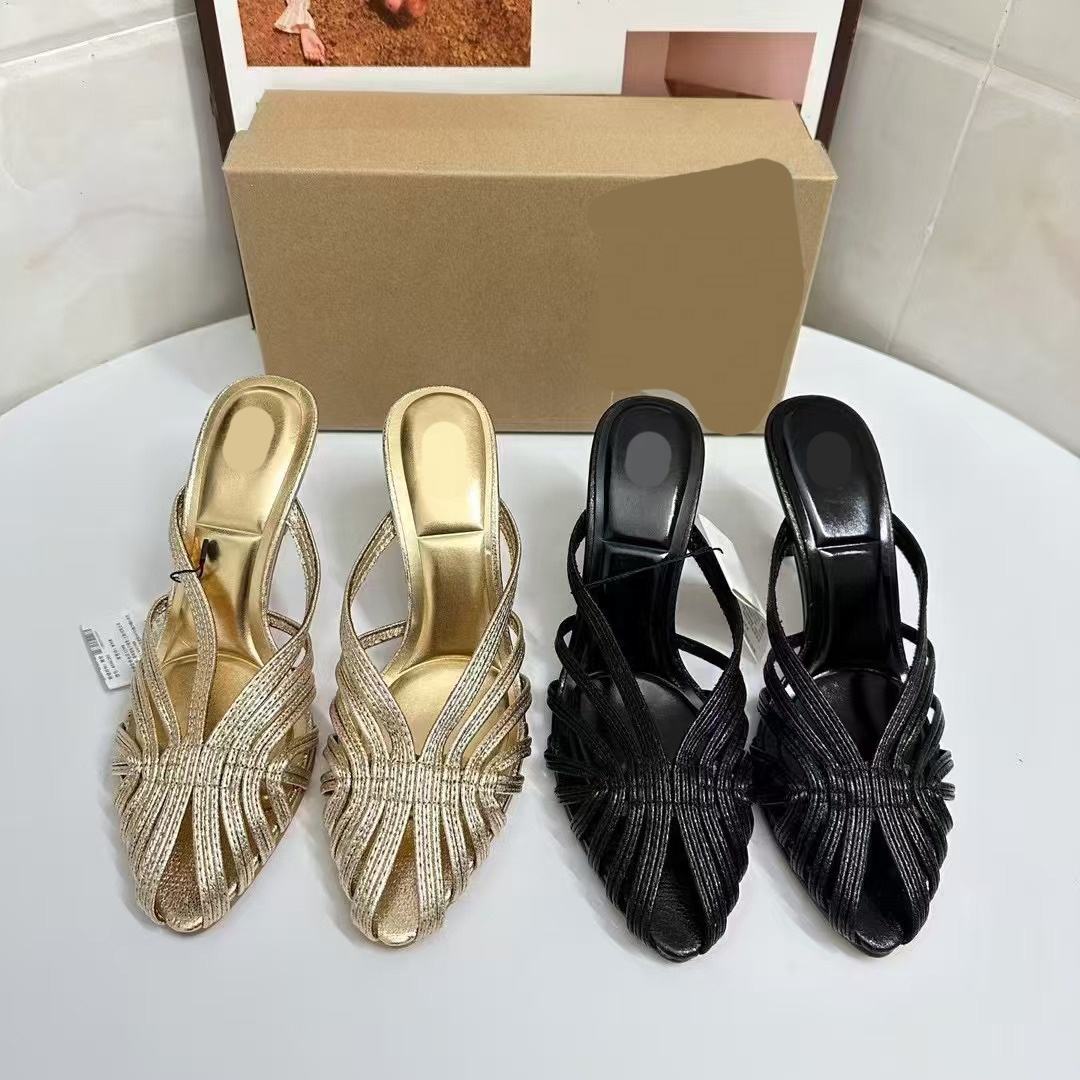 High Heels Summer Women Roman Sandals Casual Elegant Stiletto Breathable Hollow Design Female Party Mules Shoes - Natalia Home Fashion