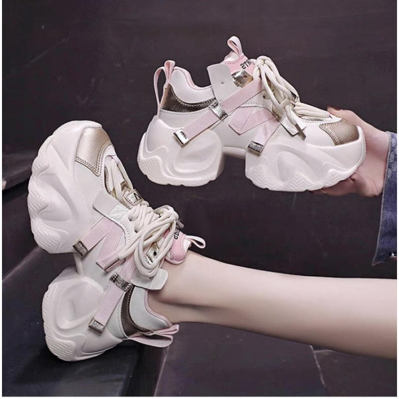 Chunky Sneakers Women Block Style 8cm Platform Lightweight & Versatile Casual Sports