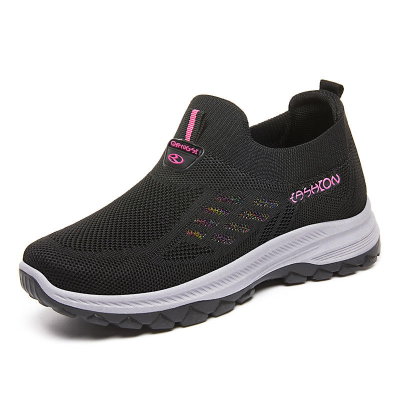 Female  Mesh Women's Vulcanize Shoes Outdoor Women Sneakers Mixed Color Round Toe Low Heel Slip on Ladies Casual Shoes