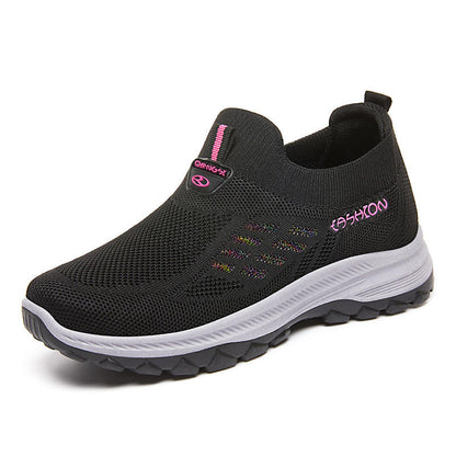 Female  Mesh Women's Vulcanize Shoes Outdoor Women Sneakers Mixed Color Round Toe Low Heel Slip on Ladies Casual Shoes