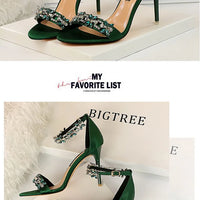 Open Toe Rhinestones Sandals Women New Designer Sexy High Heels Sandals Female Shoes Summer Heeled Sandals