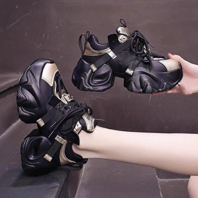 Chunky Sneakers Women Block Style 8cm Platform Lightweight & Versatile Casual Sports
