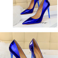 Women 10.5cm High Heels Valentine Pumps Luxury Glossy Stripper Stiletto Wedding Bridal Fetish Shoes