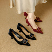 Women's Shoes Closed Toe Design Light Elegant Kitten High Heel Femme Wedding Dress Shoes Ladies Pumps Heeled Sandals for Women