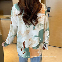 Casual Loose Long Sleeve Shirt for Women Korean Style Blouse Tops