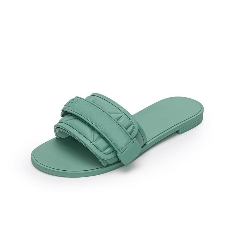 Fashionable and casual one-word flip-flops for women with lettered buckles and a flat bottom - Natalia Home Fashion