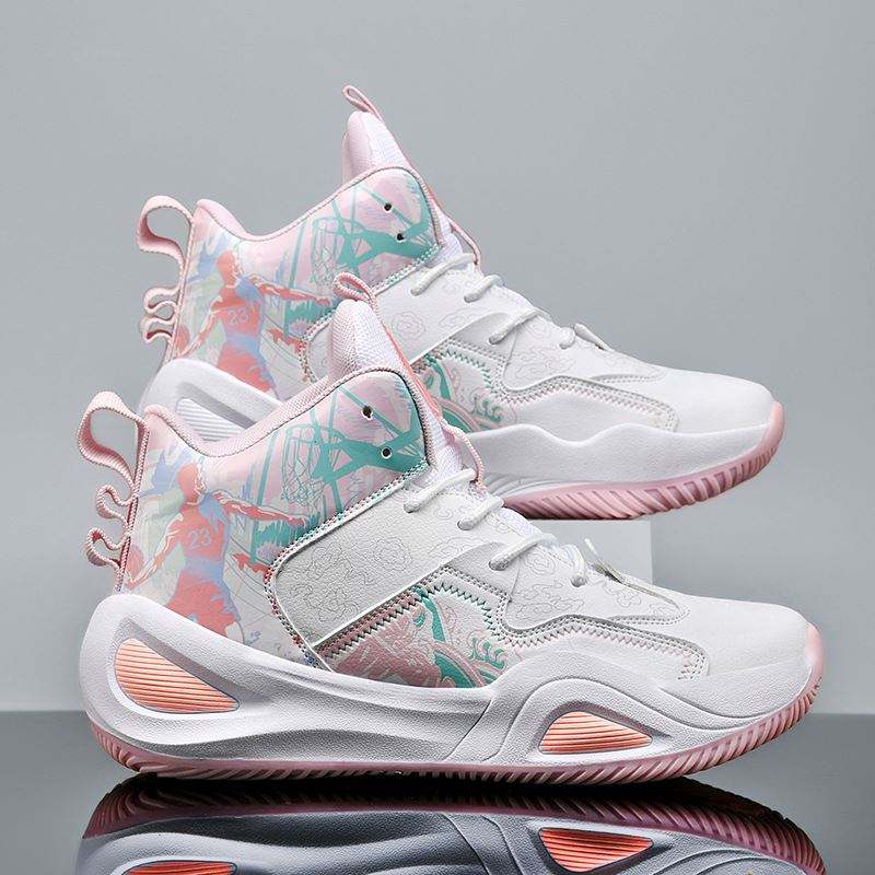 Professional Basketball Shoes Women Anti Slip Cushioning Wear Resistant Breathable Sneakers Outdoor Training Teen Athletic Shoes