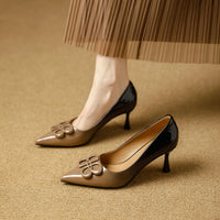 Woman's High Heels Black  New Lacquer Leather Women's Business Wedding Shoes 7cm