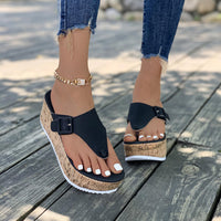 Women's Wedge Platform Sandals Women Summer Shoes Flip Flops Ladies 7.5cm Thick Bottom Casual Slippers Shoe - Natalia Home Fashion