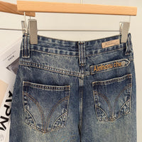 Irregular Hole Vintage Jeans Women Distressed Washed Wide Leg Loose Denim Pants Natalia Home Fashion    Natalia Home Fashion