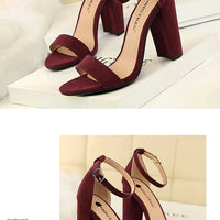 Sexy High Heels Women Pumps Comfort Women Shoes Block Heels Ladies Shoes Buckle Women Heels Female Shoes Women Sandals