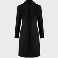 Women's Elegant Long coat Design Solid Color Suit Jacket, Elevated Fashion Feminine Fine Fabric Business Casual Natalia Home Fashion    Natalia Home Fashion
