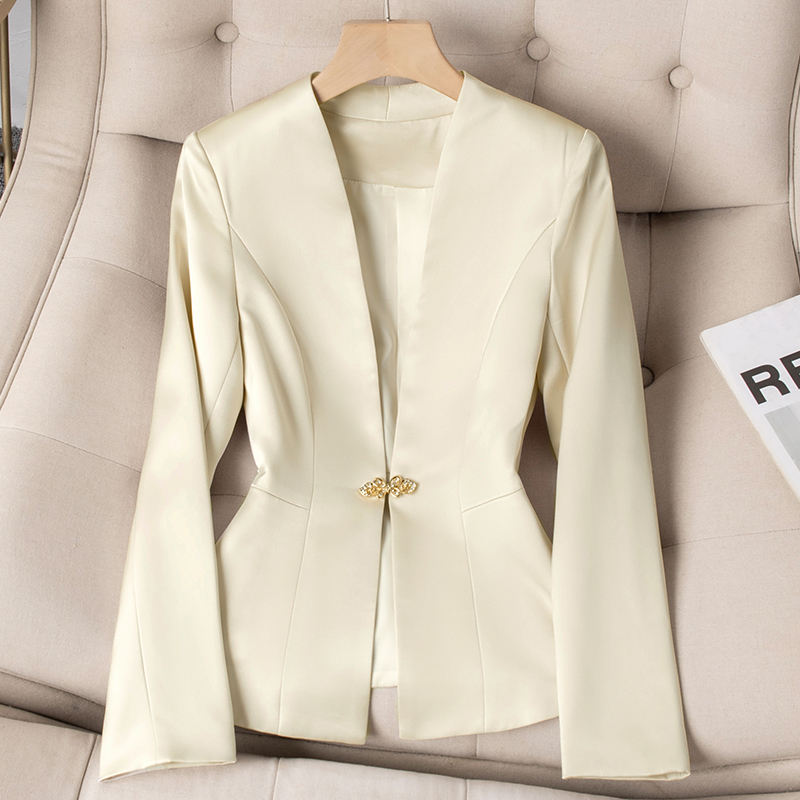 Women's Slim Fit Blazer Suit Fashion Solid Color Single Button Jacket Office Lady Coat and Pants