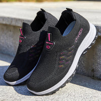 Female  Mesh Women's Vulcanize Shoes Outdoor Women Sneakers Mixed Color Round Toe Low Heel Slip on Ladies Casual Shoes