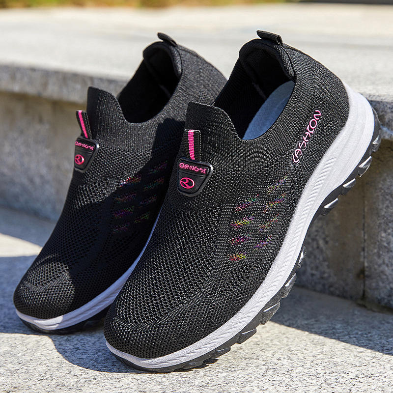 Female  Mesh Women's Vulcanize Shoes Outdoor Women Sneakers Mixed Color Round Toe Low Heel Slip on Ladies Casual Shoes