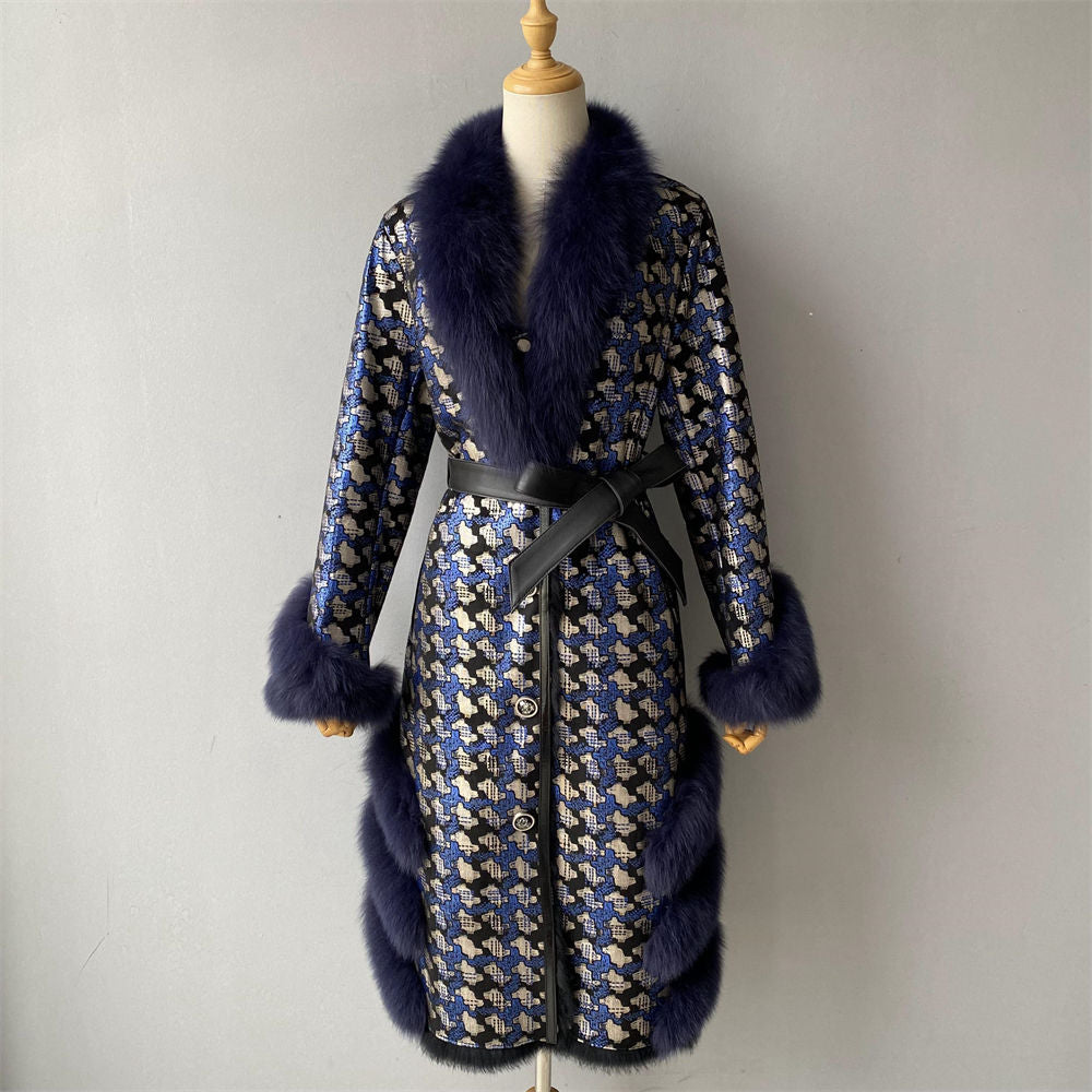 Soft Warm Luxury Wool Double Sided Sheepskin Fur Jacket Winter Women Genuine Sheep Shearling Leather Trench Coat Natalia Home Fashion    Natalia Home Fashion