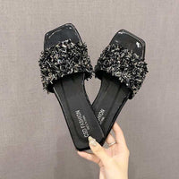 Women's Slippers Bling Rhinestone Women Slippers  Woman Fashion Sandals Open Toed Beach Shoes Women