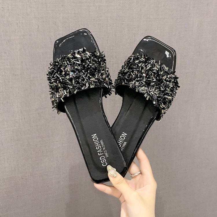 Women's Slippers Bling Rhinestone Women Slippers  Woman Fashion Sandals Open Toed Beach Shoes Women