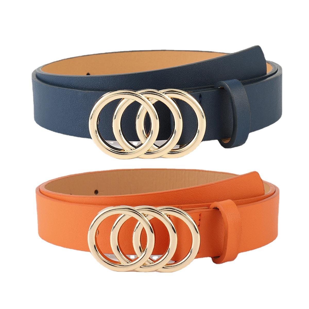 Waist Decoration Fashion Versatile Leather Stylish Belt Casual Luxury Design Slide Buckle Belt Simple Waistband For Women Girl