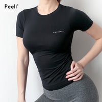 Peeli Women Yoga Top Seamless Sport T Shirts Fitness Clothes Short Sleeve Yoga Shirt Gym Top Running Active Wear Sport Top Femme Natalia Home Fashion    Natalia Home Fashion