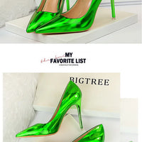 Women 10.5cm High Heels Valentine Pumps Luxury Glossy Stripper Stiletto Wedding Bridal Fetish Shoes
