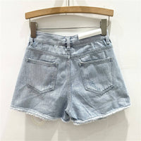 Denim Summer Shorts for Women's Bottoms Pearls Fashion Casual Shorts