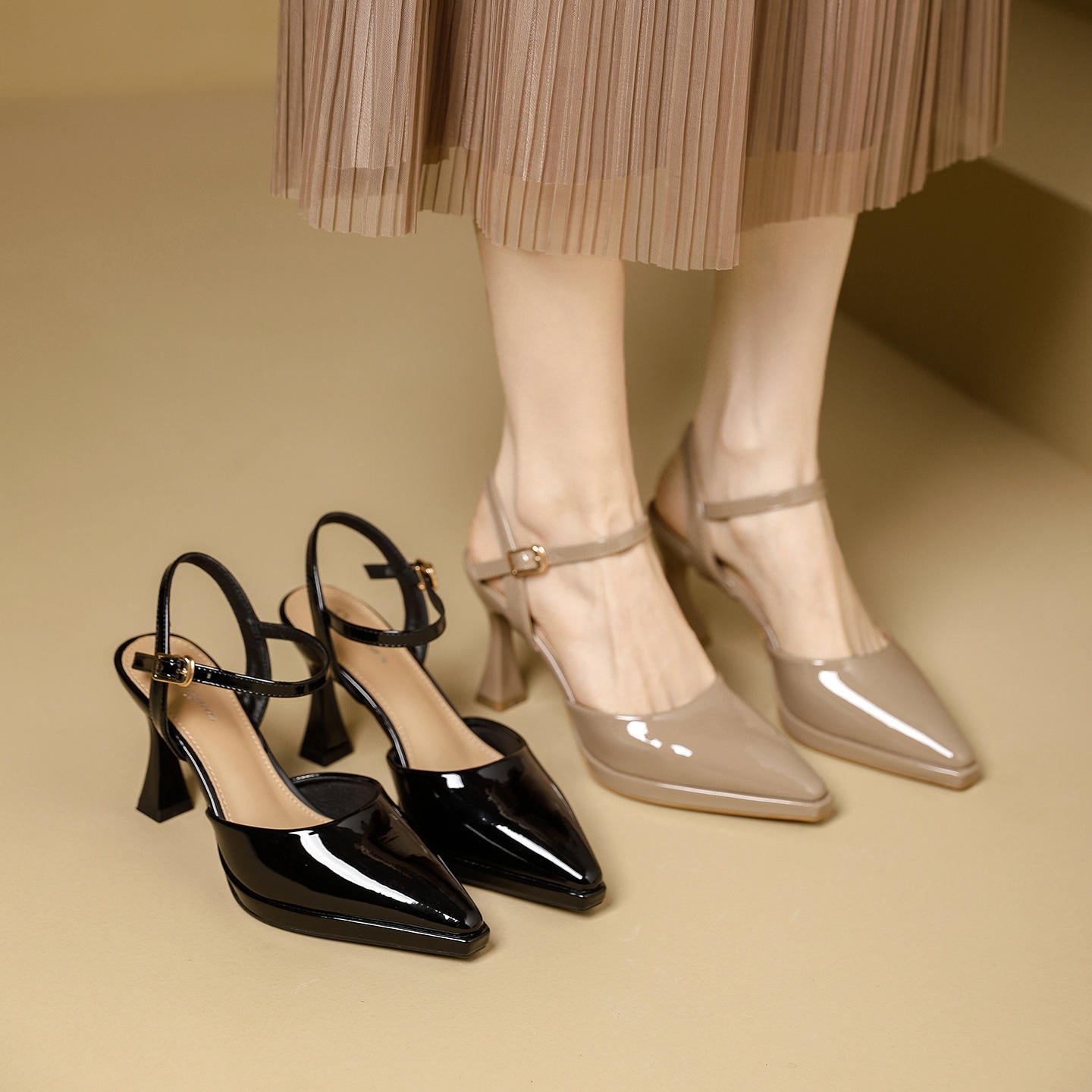 High Heels Sandals Women Fashion Solid Color Heels Sandals Pointed Toe Stiletto Ladies Commuting Single Shoes