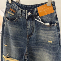 Irregular Hole Vintage Jeans Women Distressed Washed Wide Leg Loose Denim Pants Natalia Home Fashion    Natalia Home Fashion