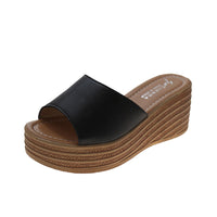 Platform Sandals Women's Summer style Beach High Heel Slippers Fashionable Ladies Slip-On Slippers
