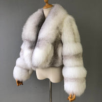 100% Natural Real Fox Fur Coat Jacket Thick Warm Cropped Winter Fluffy Women Luxury Fur Coats Natalia Home Fashion    Natalia Home Fashion