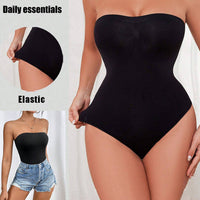 Strapless Short Bodysuit for Women Tummy Control Shapewear Seamless Sculpt Body Shaper with Removable Straps