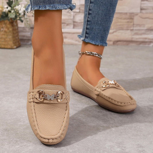 Women's Casual Slip on Mary Jane Shoes Spring Autumn Comfortable Round Toe Solid Soft Sole Flat Loafers