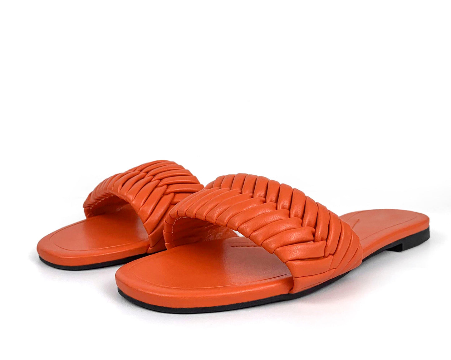 Leather folded style indoor and  outdoor wild beach non-slip women flat slippers casual home durable Mules
